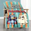 Bluey 130 Customize Text Blanket Multi-purpose Personalized Blanket Warmthful Decor Suitable for Nap Bed Living Room Seaside for All Occasions