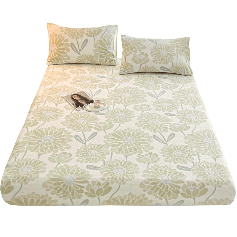 Red Bean A-Class Milk Velvet Thickened Winter Fitted Sheet 1.8 x 2m