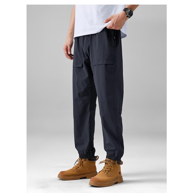 Summer Ice Silk Thin Section Outdoor Sports Work Pants Casual Drawstring Sports Pants Men S Casual Pants Clothing Work Pants Leisure Trouser