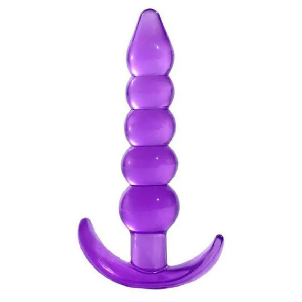 Five Bead Anal Plug Back Court Anal Sella Bead Clear Crystal Anal Plug Anal Reamer for Men and Women Masturbation Device