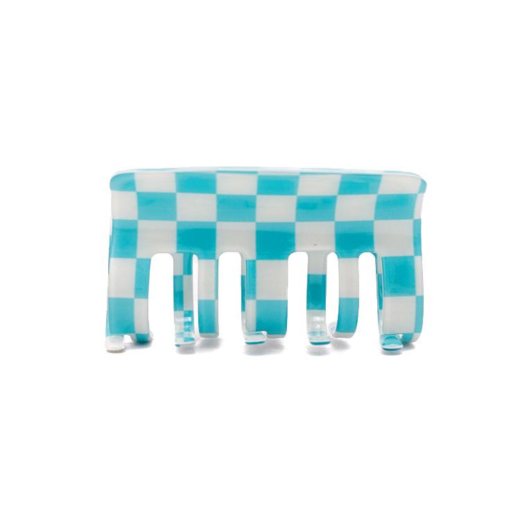 

Yi Yi Korean Style Checkered Hair Clip - Large PVC Updo Claw Clip for Back of Head синій/білий