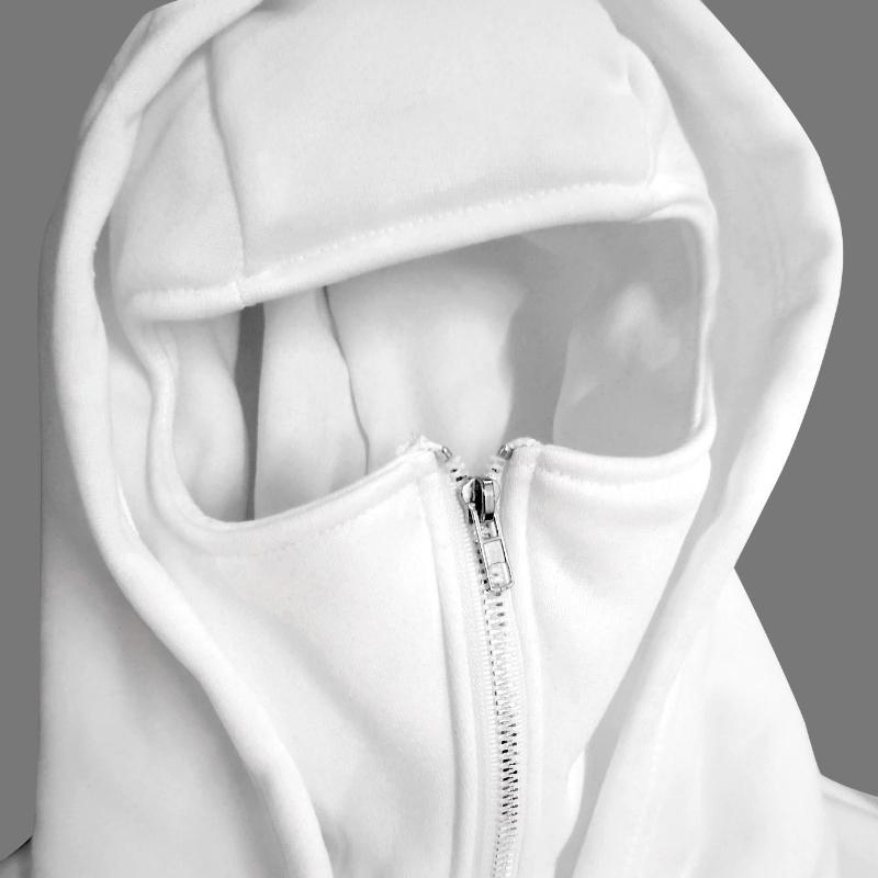 European and American style autumn and winter casual fashion men's and women's double hat and double pocket design with printed hoodie