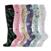 6 Pairs Sport Socks Soft Breathable Non-Slip Compression Socks Functional Support Calf Stockings Exercise Yoga Daily Wear