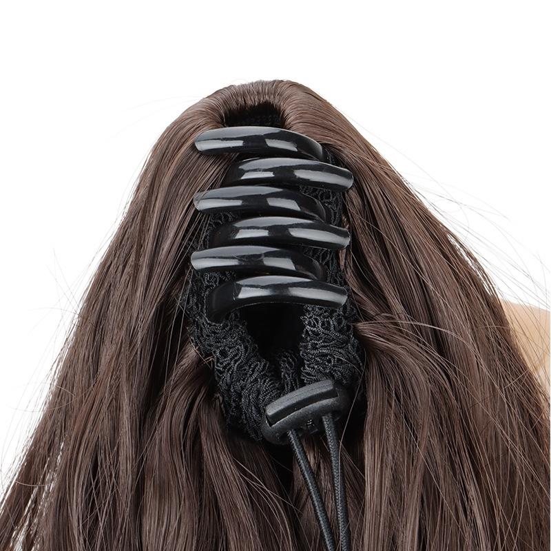 Synthetischer Lockiger Klauenclip-in Pferdeschwanz Blond Braun Kurzes Haarteil Kunsthaar Falscher Zopf Haarverlängerungen Kurzer Wasserwellen-Clip-in-Pferdeschwanz Haare