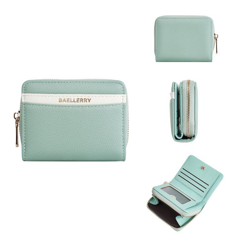 Baellerry Women Fashion Short Zipper Wallets Warm Color Artificial Leather Coin Purses Casual Card Holder Purse GZW