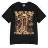 Tung Tung Tung Sahur Morsom Baseballkølle Meme T-skjorte Herreklær Mote Humor Stil T-skjorter Unisex Sommer O-hals Topper T-skjorte
