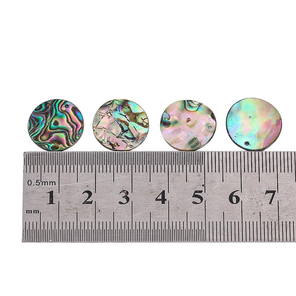 2Pcs 15Mm Natural Abalone Shell Disc Flat Round Loose Beads Coin Colorful Shell Do-It-Yourself Wind Chimes Pendant Crafting Jewelry Making
