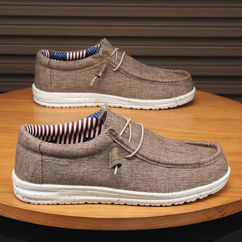 

2025 новые мужские туфли повседневные универсальные парусиновые туфли весенние новые модные тенденции повседневная обувь 39 хаки