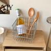 Hollow Grid Organizer Stainless Steel Storage Basket, Desktop And Wall Mount Placement Wire Bin Organizer, Breathable Metal for Kitchen Pantry