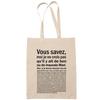Tote Bag - PLANETEE - Mari Situation Homme Beige - Coton - Beige - Imprimé En France