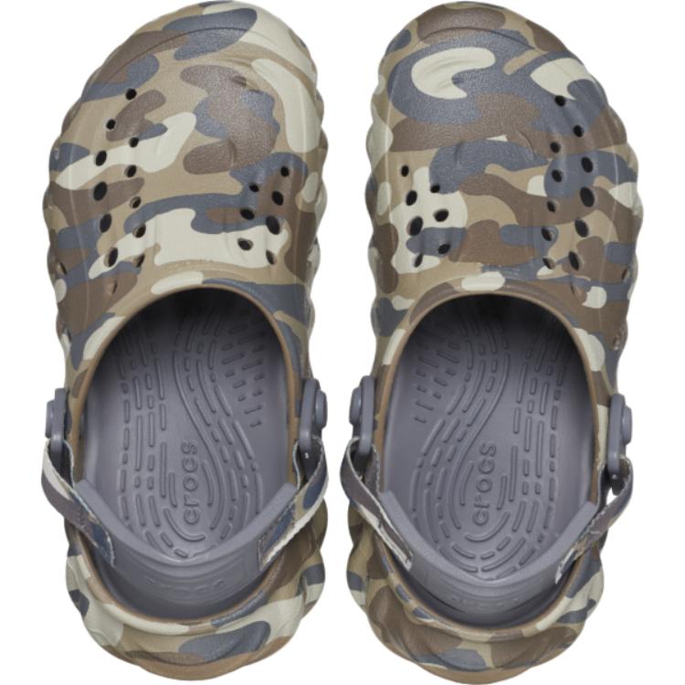 Crocs Echo Clog Redux Clog Fashionable Comfortable Non-Slip Durable Low-Top Sandals Kids clogs Brown Blue 209118-025