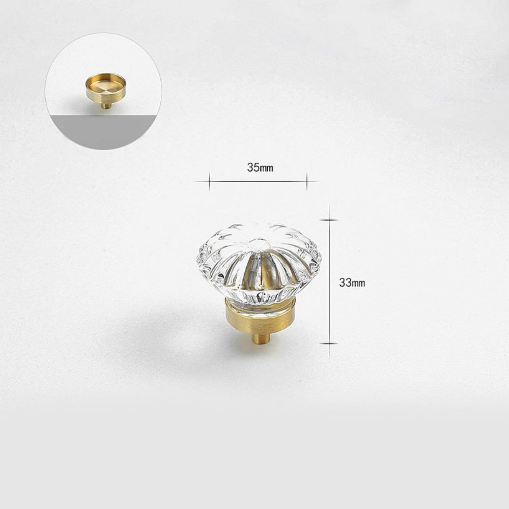 Gold Grey Transparent Crystal Cabinet Knobs Durable Excellent Design Crystal Knobs Furniture Dresser Knob for Kitchen Bathroom