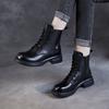 Women's Boots New Autumn and Winter Leather Martin Boots British Retro Short Boots
