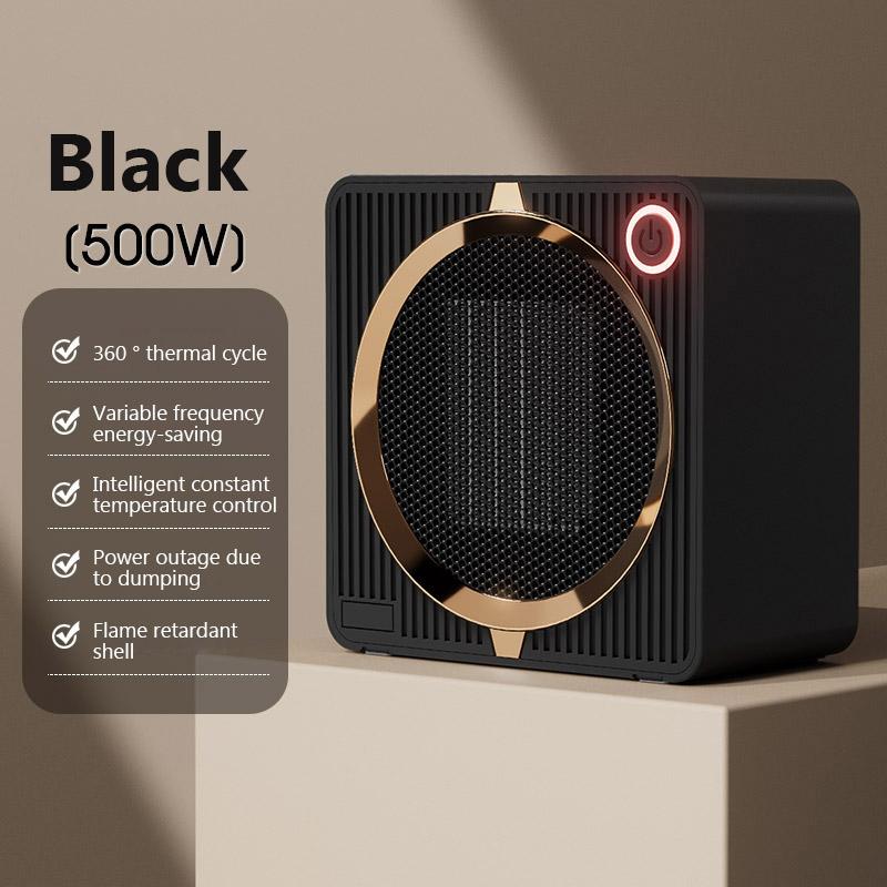 Winter Warmth Electric Heater 500W Energy Efficient Space Heaters for Indoor PTC Ceramic Fast Heating Home Desk Fan Heater