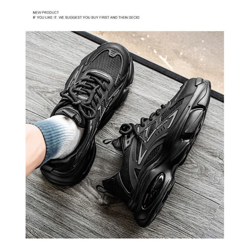 Men's Summer Breathable Trendy Versatile Thick-Soled Sports Casual Running Dad Shoes.