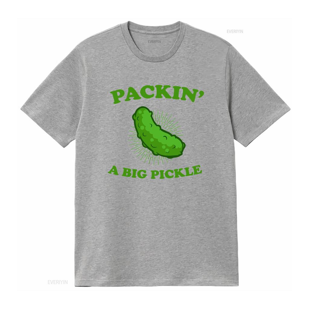Packin A Big Pickle For Lovers T Shirt Vintage Washed Casual Slightly Streetwear Designer Clothes Unisex Homme Versatile