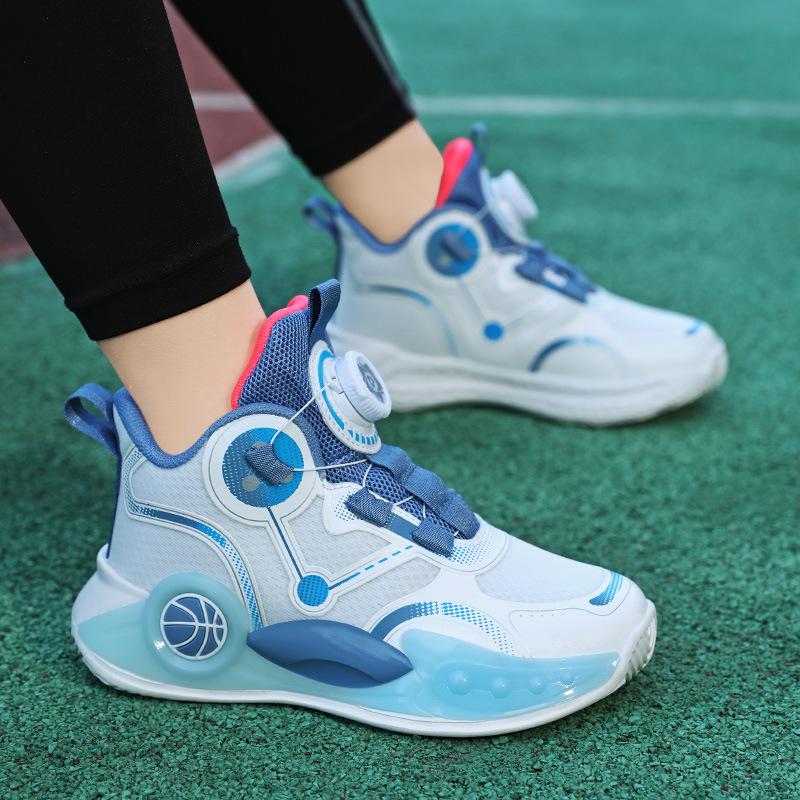 Boys' sneakers 2025 spring and summer new breathable double mesh single mesh non-slip lightweight rotating dunk sneakers