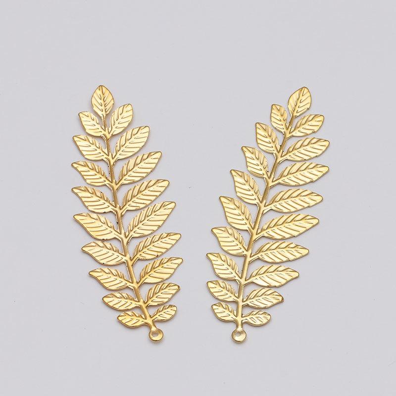 

Engood 100Pcs Rhinestone Leaves Button Sewing Trim & Embellishments Craft Buckle for DIY Jewelry Earring Pendants Antique Hair золотой