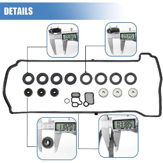 Engine Cylinder Valve Cover Gasket Set Compatible with Acura Honda Accord Civic CR-V Element CSX RDX RSX TSX - Replace VS50614R ES73071
