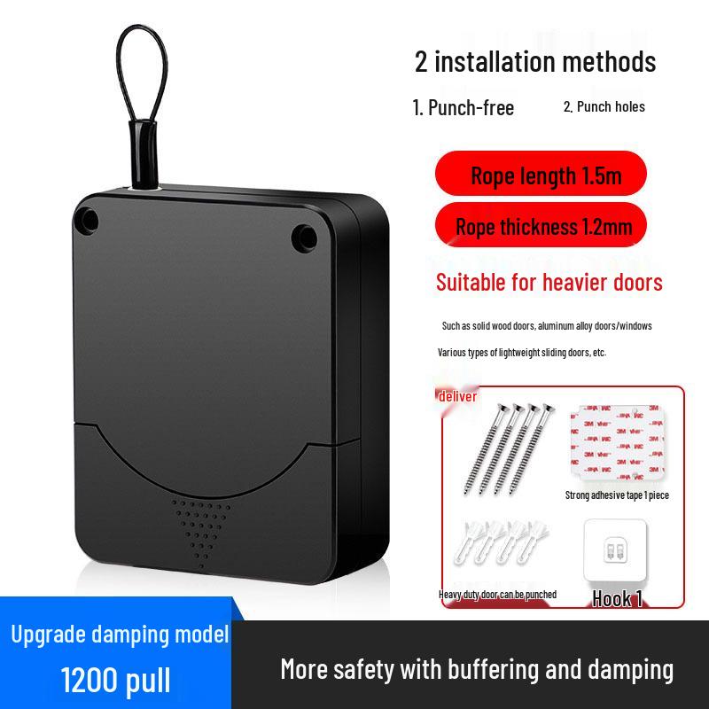 Automatic Retractable Sliding Door Closer for Household Wooden Push-Pull Doors