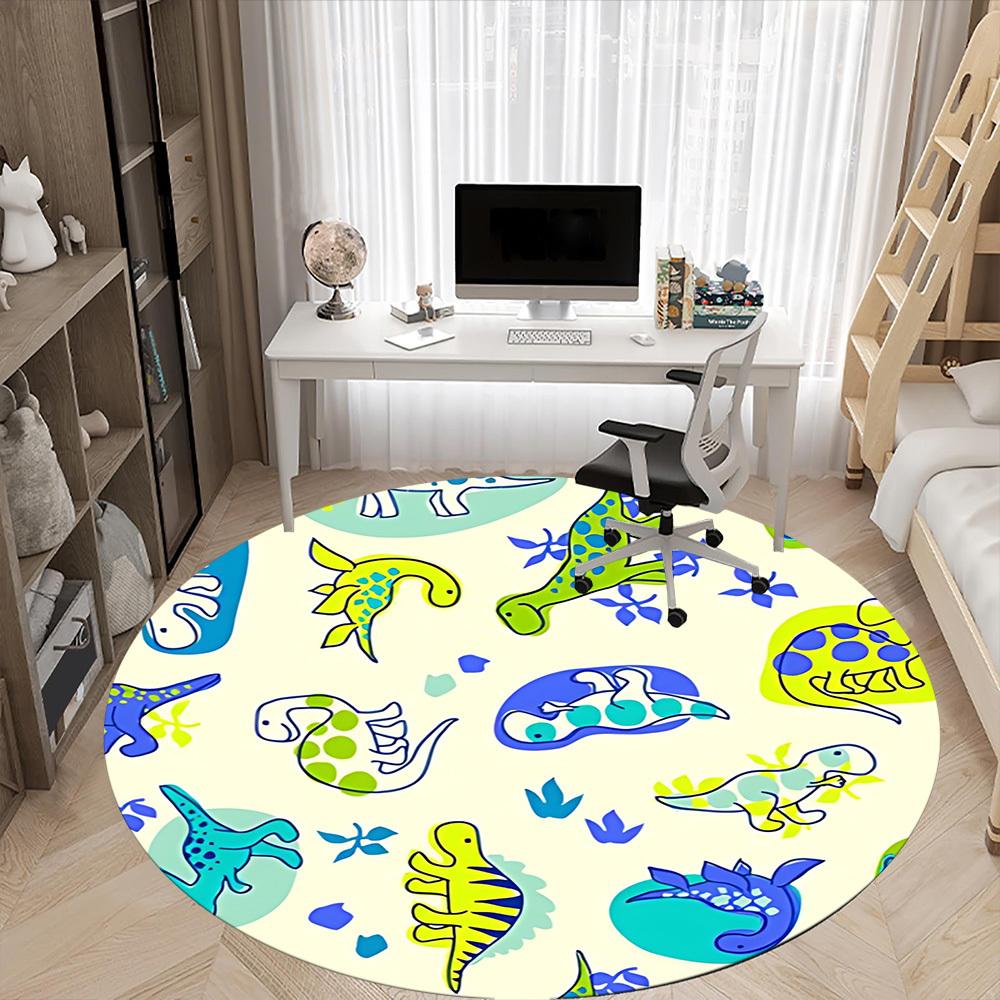 1pc Dinosaur Pattern Chair Carpet for Office, Non slip, Soft and Durable Office Rug