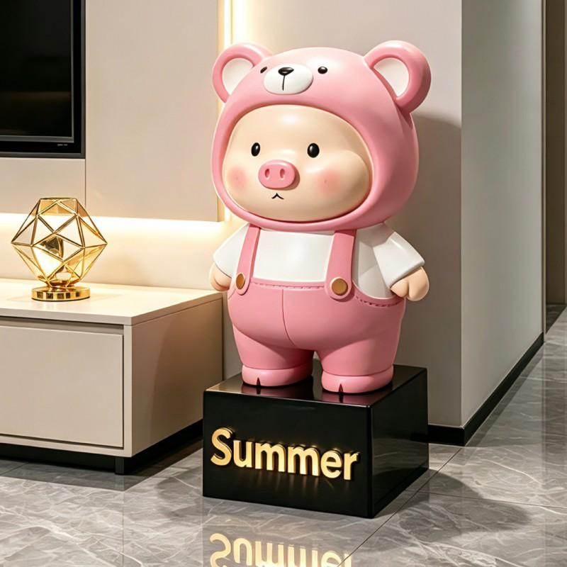Large Capacity Cartoon Piggy Bank Decorative Figurine Living Room Saving Money Only In Not Out