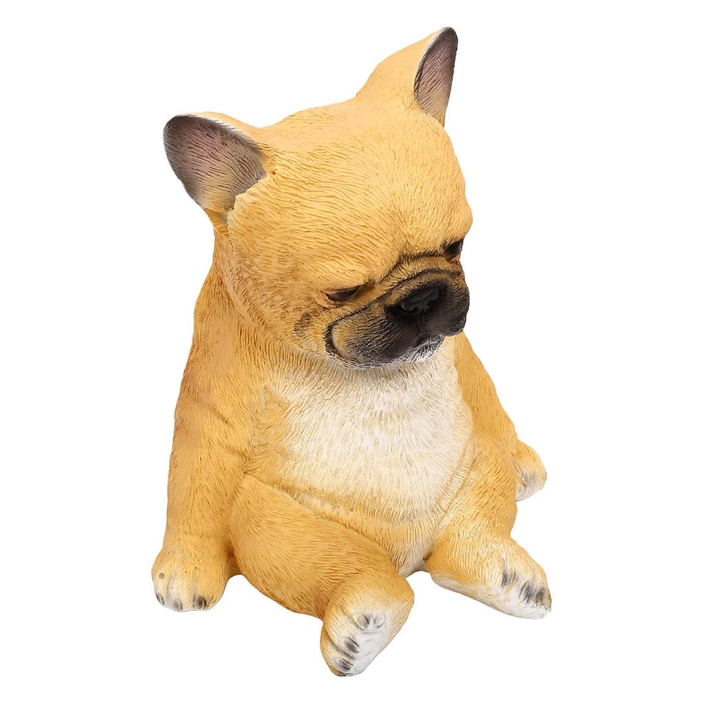Sitting Dog Statue Resin Pet Ornament Sad Face French Bulldog Figurine for Home Desktop Decoration