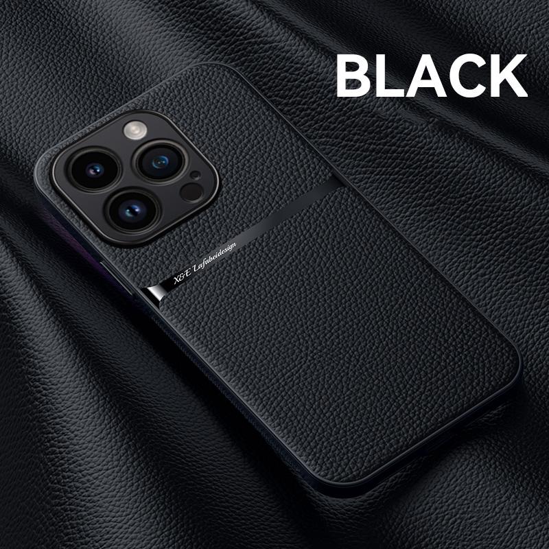 Luxury Magnetic Leather Solid Color Phone Case For iPhone 15 Pro Max Shockproof Back Cover For iPhone 14 13 12 11 Pro Max Plus
