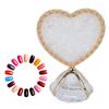 Nail Display Stand Heart Shaped Design Fashion Elegant   Glossy   Double Sided Nail Tip Holder for Nail Beauty
