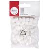 Pompons, blanc, 10 mm, 65 pces