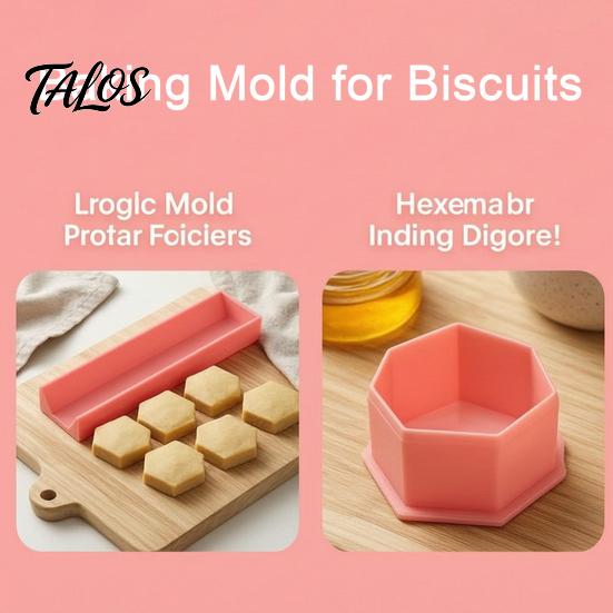 Talos Hexagonal Cake Mold, Durable PLA Biscuit Non-Deformable Easy Clean Baking Tool, for Uniform Flat Cookies And Biscuits