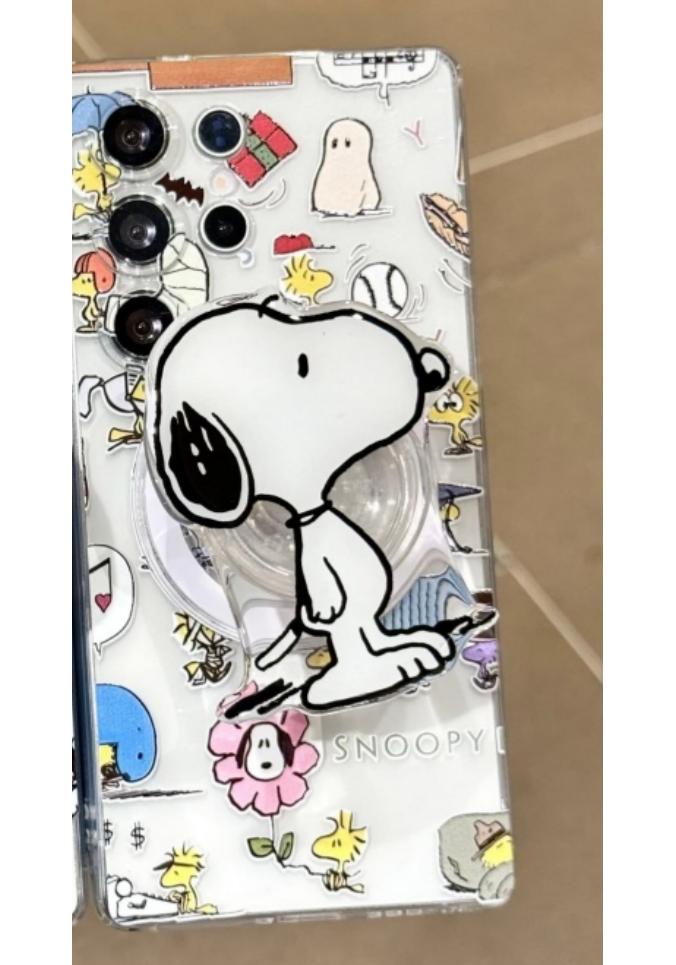 Funny Cartoon Cute Snoopy Magnetic Magsafe Wireless Charge Phone Case For Samsung S22 S23 S24 S25 S26 Ultra Plus Note10 Cover
