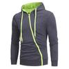 New Style Asymmetrical Zipper Slim-Fit Hooded Men's Sweatshirt Jacket W01
