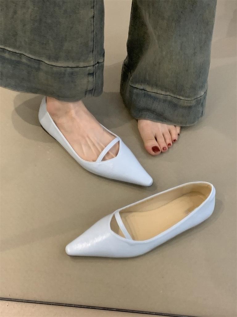 Gentle Single Shoes New Sweet Temperament Elegant Pointed Shallow Mouth Flat Shoes