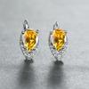 New drop-shaped emerald zircon plated champagne gold ear buckle wedding earrings women's jewelry