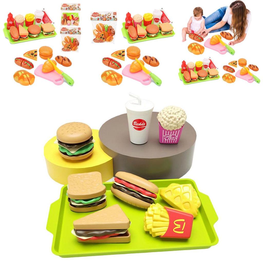 Imaginative Pretend Play Food Set For Kids With Burger Sandwich And French Fries