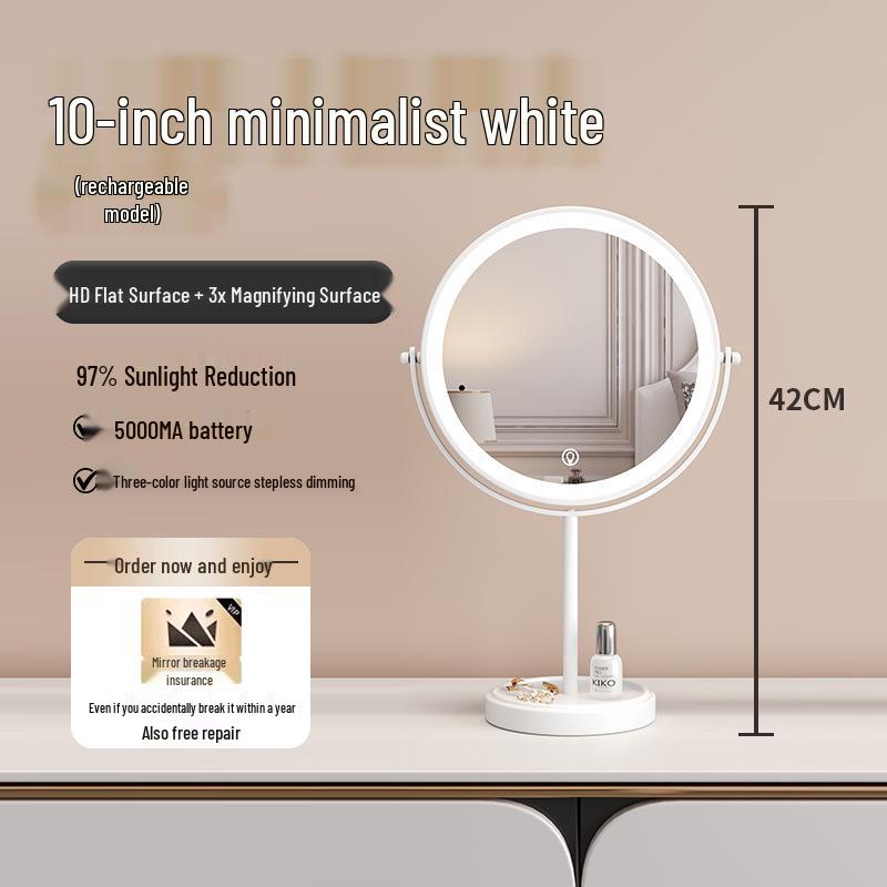 Large 10  LED Double-Sided Makeup Mirror with Magnification