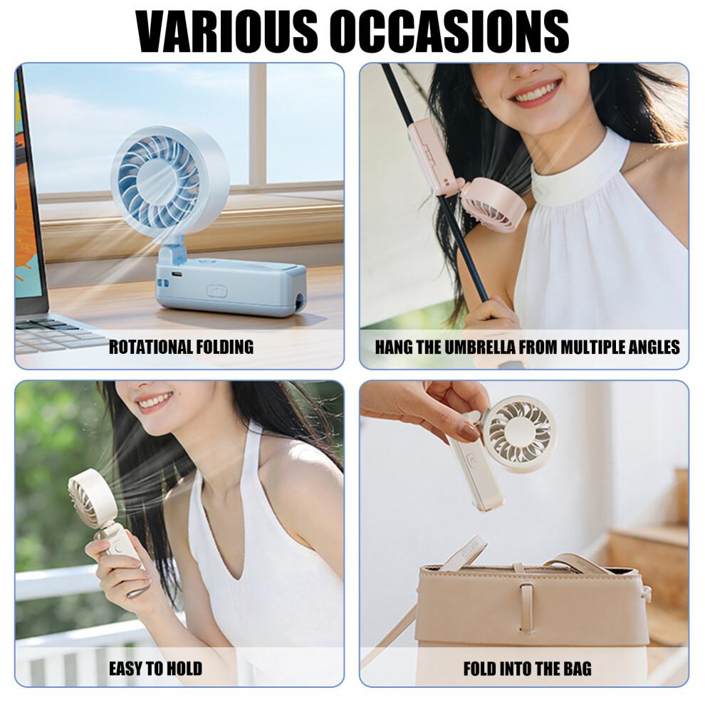 Light Weight Plastic Handheld Fan with Locking Clip-white