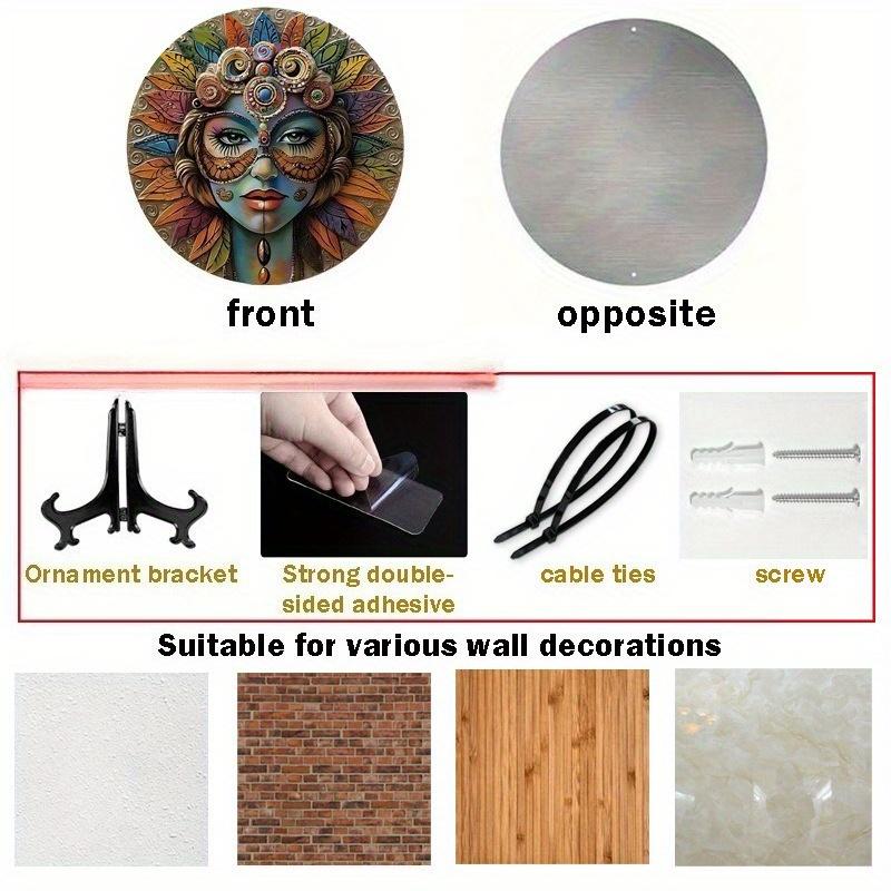 

1 шт. Утолщенный круглый алюминиевый лист 7,8 дюйма Декоративные расписные украшения для праздника, для улицы, двора, сада, украшения дома 20*20cm*0.8mm