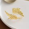 4pcs Restaurant Harvest Festival Golden Wheat Napkin Ring Thanksgiving Napkin Buckle Metal Napkin Ring