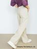 Yi Fei Women's Autumn 2025 Cream White Curved & Straight Leg Wide Denim Pants