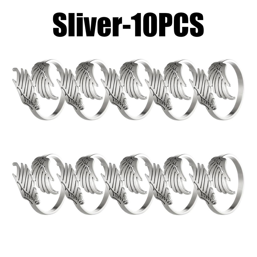 Elegant Open Rings Geometric Rings Wing Delicate Finger Jewelry Stainless Steel Texture for Fashion Lover Present