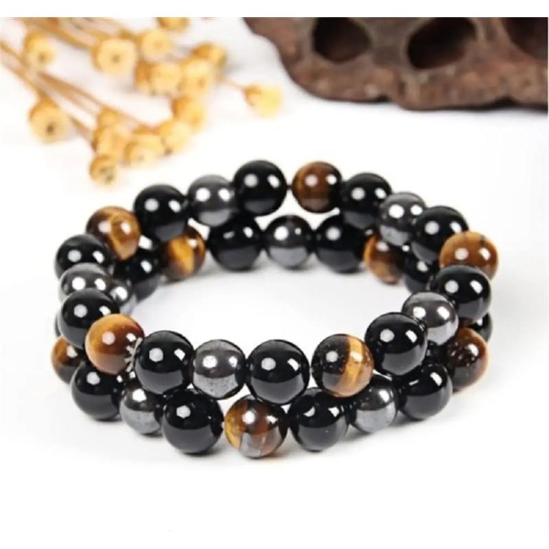 Bracciale Detox Linfatico da Donna Occhio di Tigre Ematite Bracciale in Pietra Naturale Bracciale Dimagrante da Uomo Gioielli per la Salute
