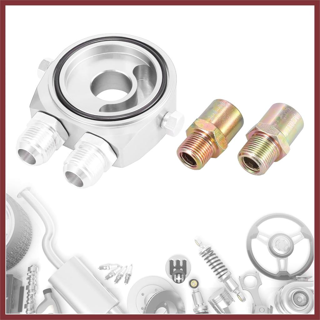 Universeller Auto-Aluminiumlegierung Ölfilterkühler Sandwich-Gewindeplattenadapter Ölkühlersatzteile Silberton M20x1.5 1/8 NPT Ersatzteile