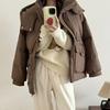 Down jacket women's thickened white duck down jacket winter warm simple style short feather jacket