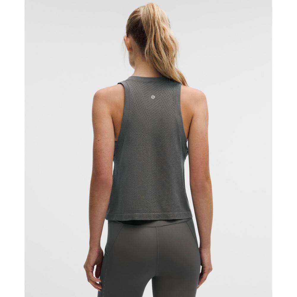 Lululemon Swiftly Open Hole V Neck Tank Top Onyx Grey