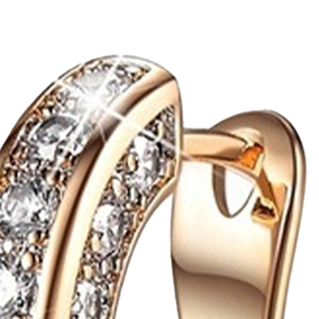 1 Pereche Știfturi de Urechi din Cristal Aurii Ușoare Luciose Rezistente la Culoare Dimensiune Compactă Rotunde Modă pentru Femei Fete