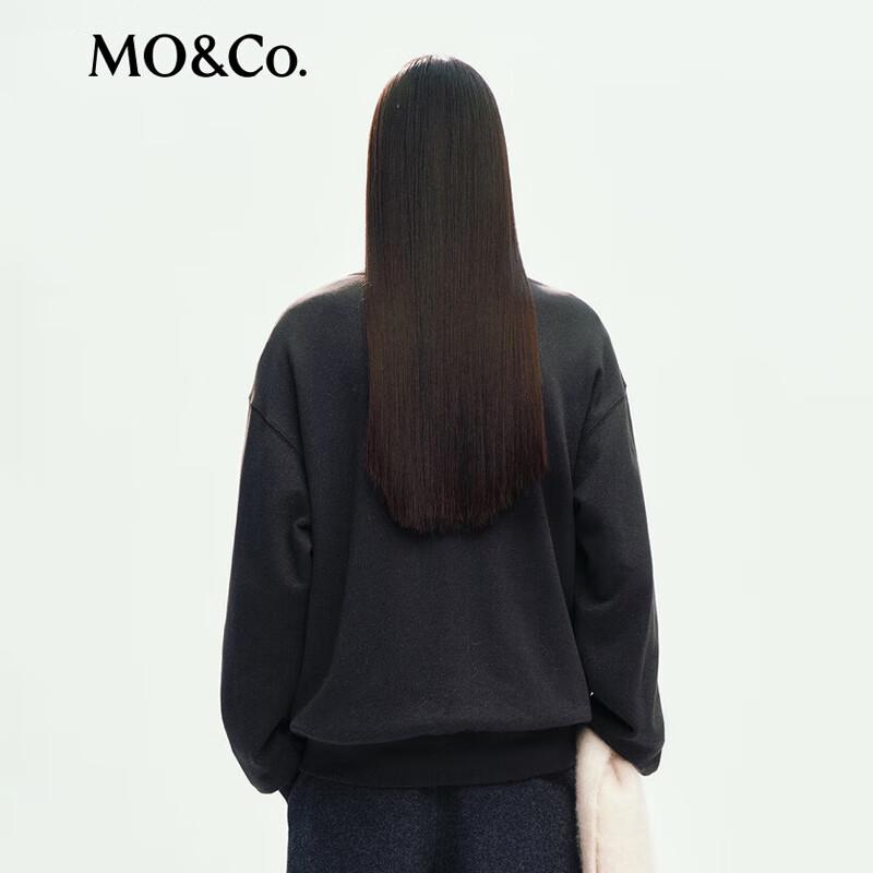 MO&Co. Women's Glitter Cotton Printed Pullover Sweatshirt