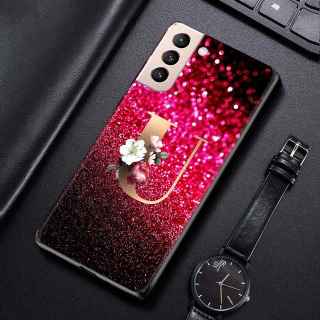 Red Retro Letter A -Z Phone Shell For Samsung Galaxy S21 S20 S10 S9 S8 Plus Ultra 5g S10lite S10e S7edge S20 S21 Fe Cover Case