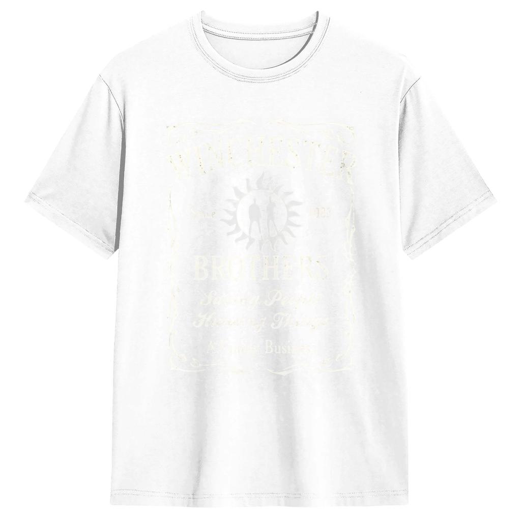 Men TShirts Supernatural Winchester Brothers Funny 100 Cotton Tees Short Sleeve T Shirts O Neck Clothing Party